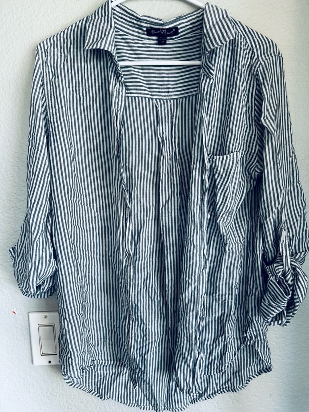 Velvet Heart Blue and White Striped Button-Down Shirt